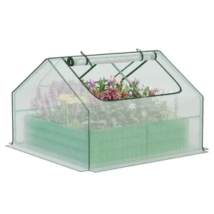 Aoodor 4ft. x 4ft. x 3ft. Raised Garden Metal Bed Mini Greenhouse Kit