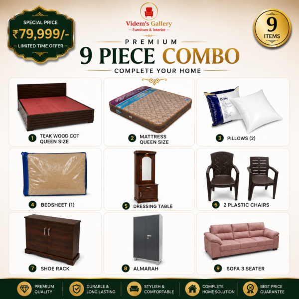 Premium 9 Piece Home Furniture Combo