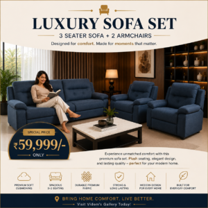 Luxury Recliner Sofa (3 Seater Sofa + 2 Premium Recliners)