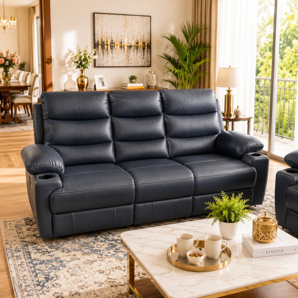 Recliner Sofa Set (3+1+1) — Leatherette