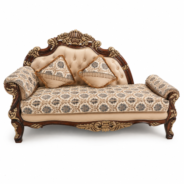 Royal Carved Teak Diwan / Chaise Lounge