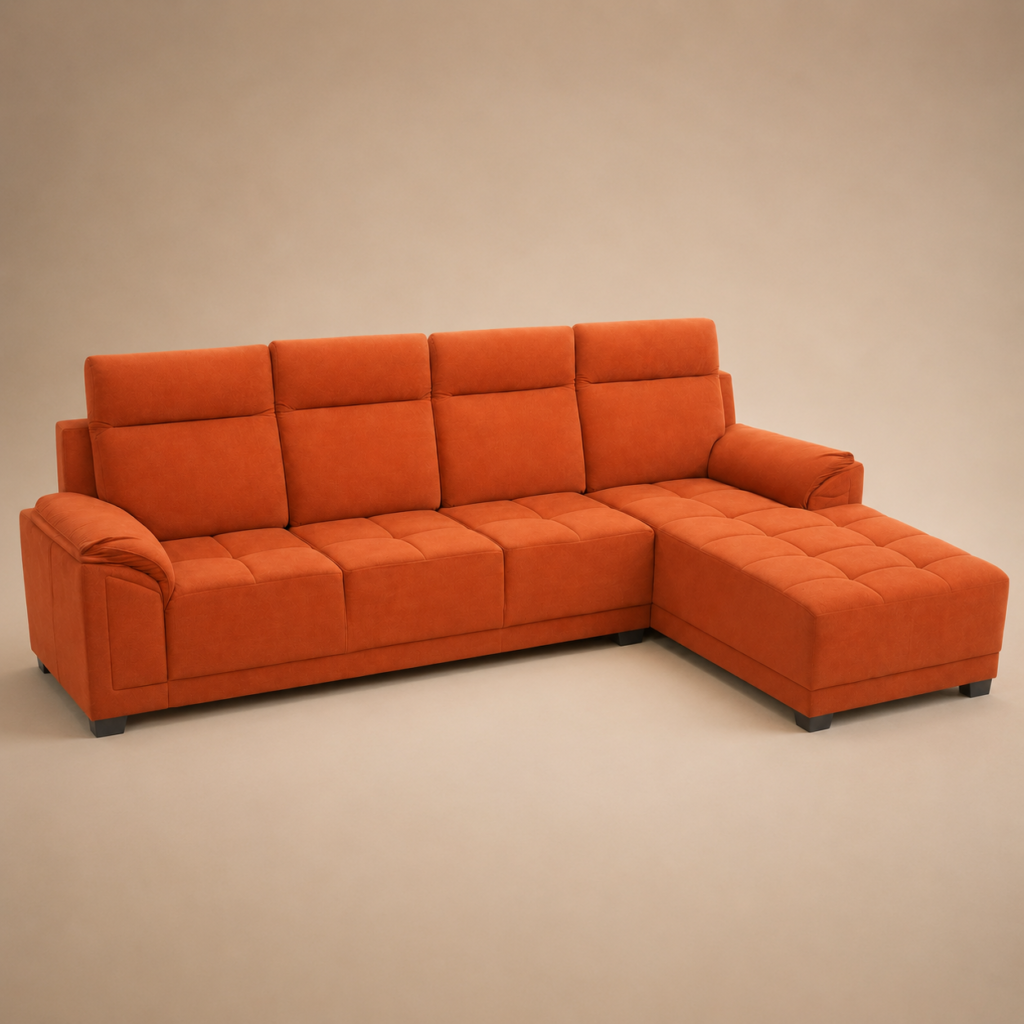 Larger Headrest Model L-Shape Sofa (9x6 ft)