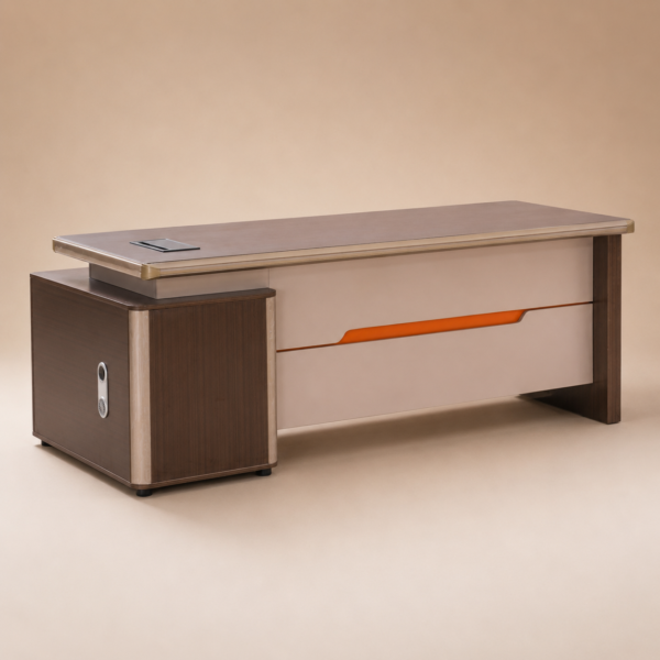Boss Series 7 Ft Executive Desk with Cabinet Unit