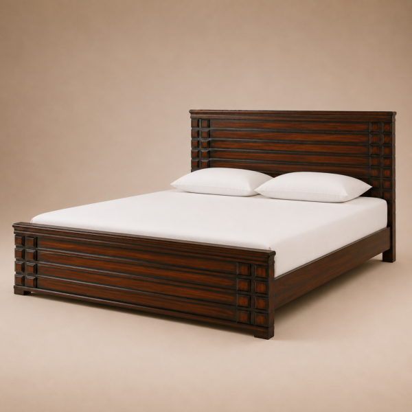 Carlton Grid-Panel Solid Wood Bed — 6×6